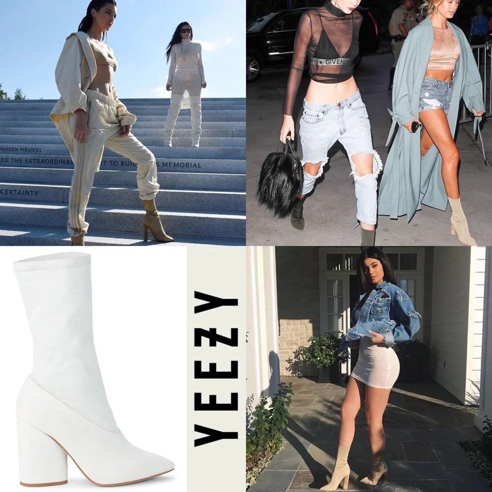 NWT YEEZY SEASON 4 - Never worn. White denim stretch ankle boot. Rare. Sold-out! - Picture 1 of 9